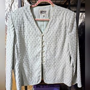 Light blue and pearls Morgan Miller blazer